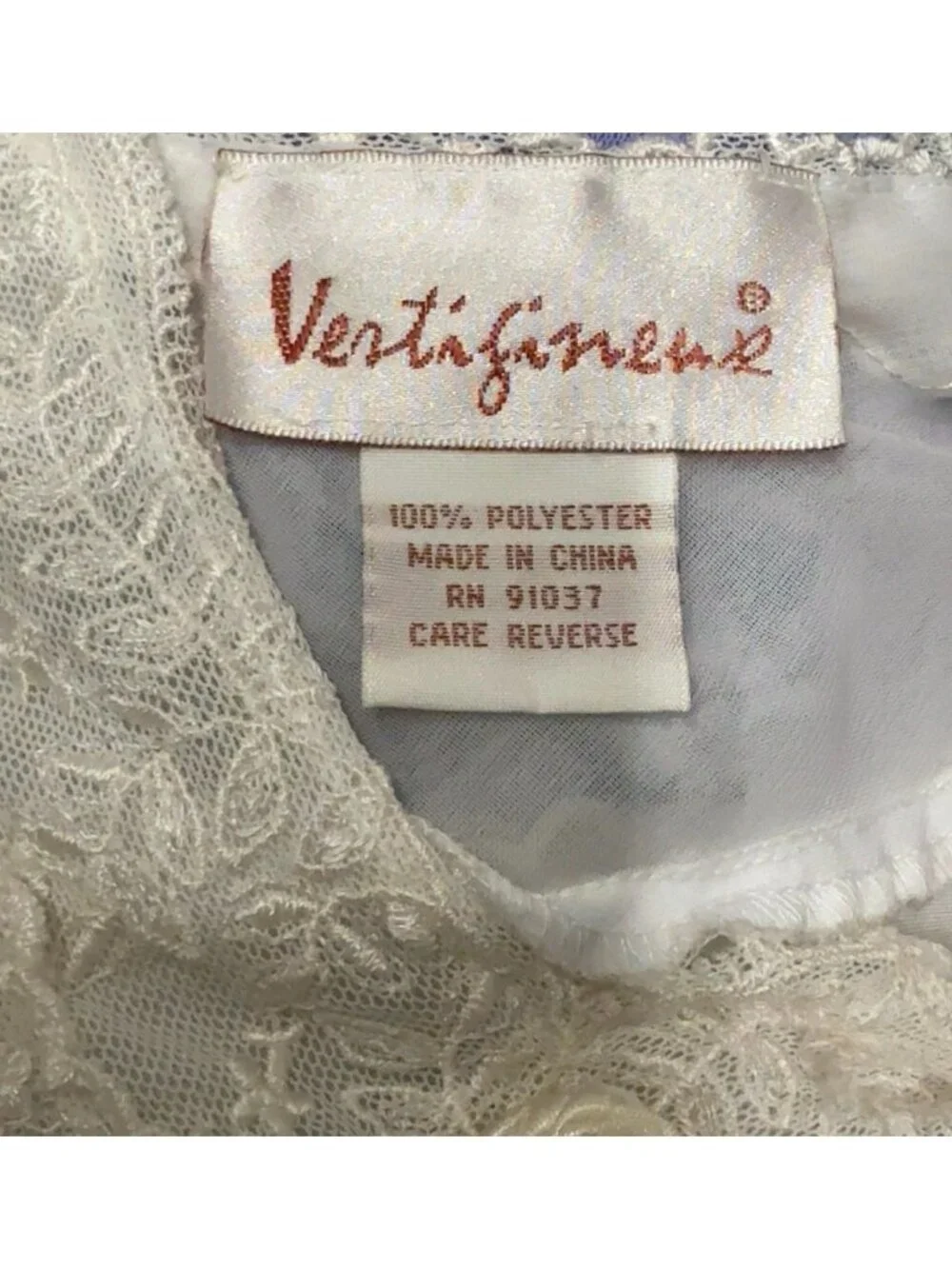 Vertifineux women’s White Satin Nightgown Slip Dress Vintage Romantic Lingerie S